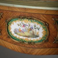 Early Victorian Porcelain and Ormolu-Mounted Kingwood Bureau-Plat