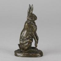 Late 19th Century Animalier Sculpture entitled "Alert Hare" by Alfred Dubucand