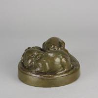 Early 20th Century American Bronze entitled "Three Sleeping Bunnies"