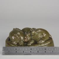 Early 20th Century American Bronze entitled "Three Sleeping Bunnies"