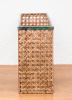 Christian Dior home lucite and cane rectangular wastepaper basket / magazine holder