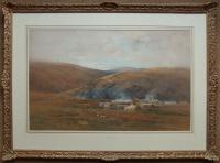 Frederick Tucker "The Shades of Autumn, Braithwaite, Cumberland" Fine large watercolour