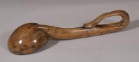 S/5951 Antique Treen Pear Wood Cawl Ladle of the Georgian Period
