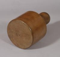 S/5938 Antique Treen Mid 19th Century Sycamore Pie Mould or Rammer