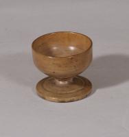 S/5942 Antique Treen Early 19th Century Sycamore Pedestal Salt