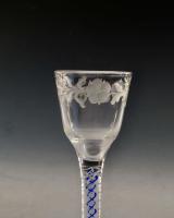 Antique glass blue colour twist English circa 1765