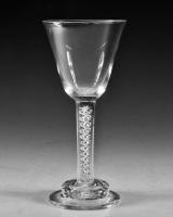 Antique glass wine goblet mercury twist English circa 1755