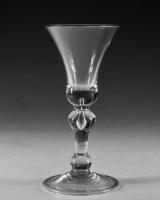 Antique glass baluster wine glass English circa 1720
