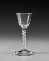 Antique wine glass mercury twist English circa 1755
