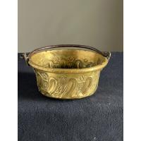  brass bowl with iron handle