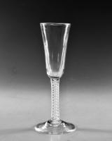 Antique ale glass opaque twist English circa 1765
