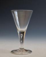 Antique wine glass plain stem English circa 1750