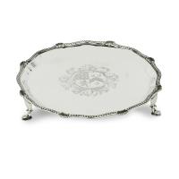  Victorian silver armorial tray presented to Brig. General Sir Bertram Portal, 17th Lancers,