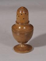 S/5944 Antique Treen Mid 19th Century Sycamore Muffineer