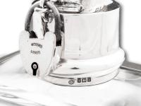 Close up of the sterling silver hallmarks and padlock
