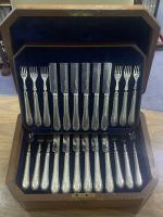 Victorian silver fruit dessert knives and forks 1865 Martin Hall and Co