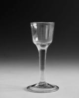 Antique plain stem wine glass English circa 1760