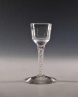 Antique wine glass opaque twist circa 1765