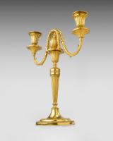 Pair 18th century gilt bronze candelabra