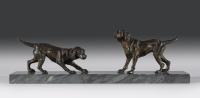 Pair of Spelter Hounds