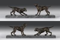 Pair of Spelter Hounds