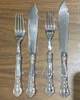Chantilly pattern sterling silver fish knives and forks Birks and 