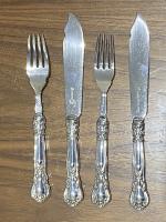 Chantilly pattern sterling silver fish knives and forks Birks and Gorham