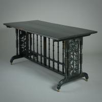 Ebonised Library Table Designed By John Francis Bentley