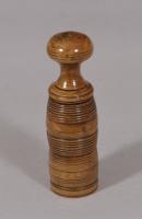 S/5905 Antique Treen 18th Century Small Apple Wood Nutmeg or Spice Grater