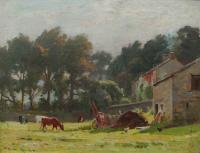 Ernest Higgins Rigg "The Barn at Swaledale" oil painting