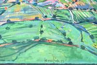 “Colline” 1993 oil on wood painting/sculpture by Ettore Fico, Italy