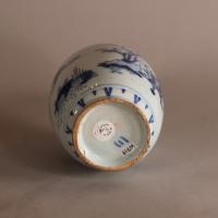 Base of Dutch Delft vase with Du Boulay Collection label
