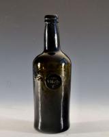 Antique glass sealed wine bottle A Kelly circa 1790-1800