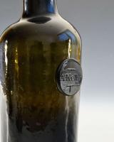 Antique glass sealed wine bottle A Kelly circa 1790-1800
