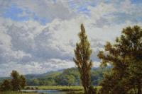 River landscape near Pangbourne by Henry H Parker