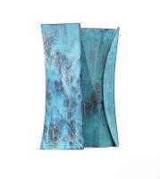 Turquoise slab vase by Marcello Fantoni Italy