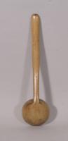 S/5769 Antique Treen 19th Century Welsh Sycamore Cawl Spoon