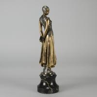 Early 20th Century Art Deco Bronze Sculpture entitled "Book Lady" by D Chiparus