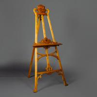 Art Nouveau Ash and Marquetry Easel