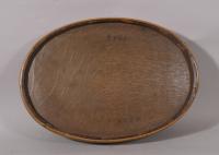 S/5956 Antique Treen Georgian Period Oval Tray in Alder and Sycamore with Willow Banding