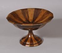 S/5937 Antique Treen 19th Century Standing Fruit Bowl or Tazza