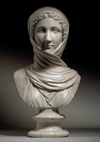 Attributed to Carlo Albacini (1734-1813): White Marble Bust of 'La Zingarella'