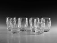 Six antique glass Stuart tumblers 1930-50