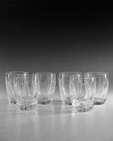 Six antique glass Stuart tumblers 1930-50