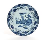 Dutch Delft Large Chinoiserie Blue and White Chargers, Circa 1765