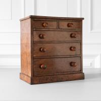 A good early 19th century burr yew miniature chest of drawers, English, circa 1835