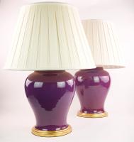 A Pair of Purple Glaze Lamps