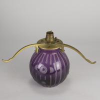  Early 20th Century Etched and Enameled Art Deco Lamp by Daum Frères