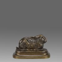 Late 19th Century Animalier Bronze Sculpture "Resting Rabbit" By Paul Bartlett