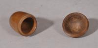 S/5965 Antique Treen 19th Century Coquilla Nut Thimble Case